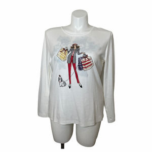 Karen Scott Long Sleeve Knit Top Size XL